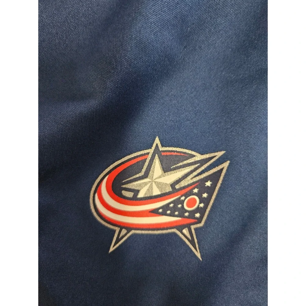 Adidas Shorts Mens L Blue NHL Columbus Blue Jackets Climalite Athletic Striped